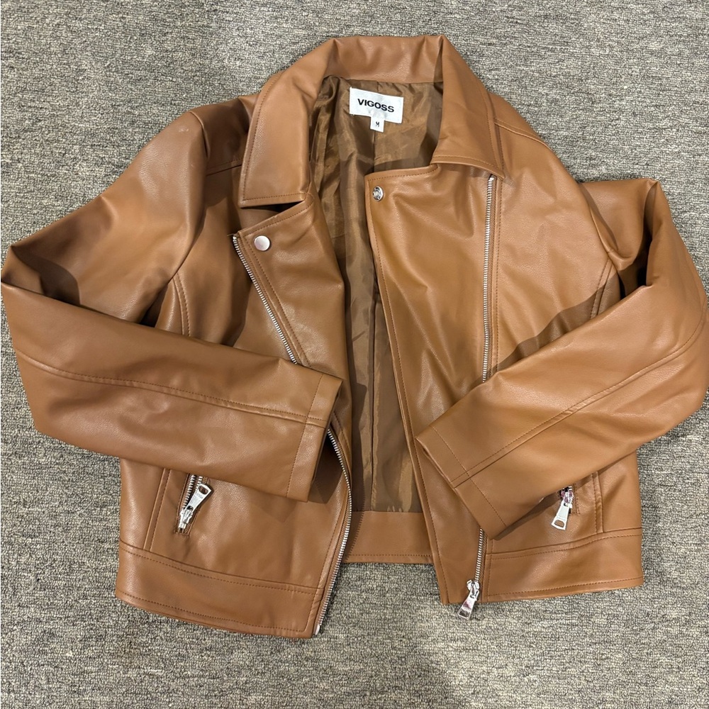 Vigoss women  Brown Leather Jacket